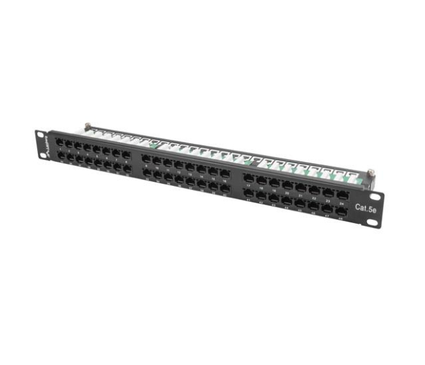 LANBERG Patch Panel 48 Port 1U Kat.5E czarny PPU5-1048-B - 457254 - zdjęcie 4